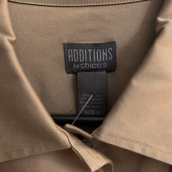 Tan Coloured Light Weight Button Down Jacket - Picture 3 of 3